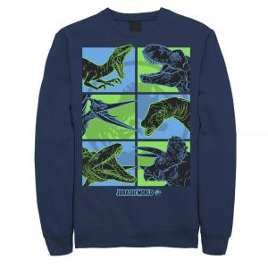 Мужской свитшот Jurassic World Two Dino Faces в стиле комикс-поп Licensed Character