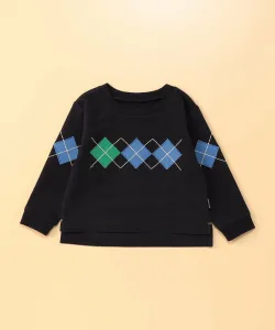 Футболка с длинными рукавами в ромбик (детский размер) Comme Ca Ism, цвет Navy