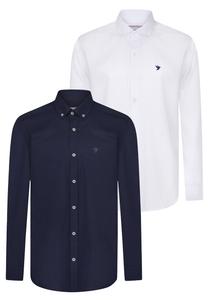 Рубашка на пуговицах классического кроя Felix Hardy, синий/белый