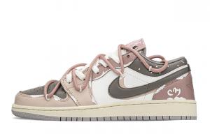 Баскетбольные кроссовки Air 1 Vintage женские с низким верхом коричневый/розовый Jordan