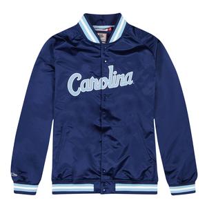 Куртка NCAA University of North Carolina Lightweight Satin Jacket Mitchell And Ness, цвет Navyblau
