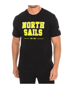 Футболка с короткими рукавами и ребристым воротником North Sails, черный