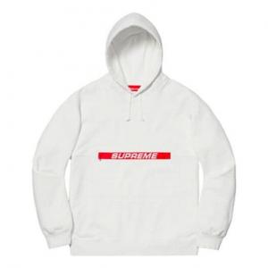 Толстовка ss19 zip pouch hooded sweatshirt white logo Supreme, белый