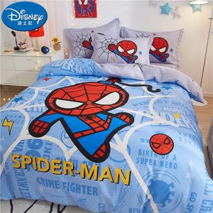 Disney Комплект постельного белья 1.2м, 3 предмета, 2 плюшевые подушки, синий, Spider-Man Q-style