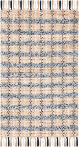 Ковер SAFAVIEH, 92 x 153 см, Cape Cod Collection, Blue & Natural, ручная работа с кисточками из джута, идеально для помещений с высокой проходимостью: прихожая, гостиная, спальня (CAP871M)