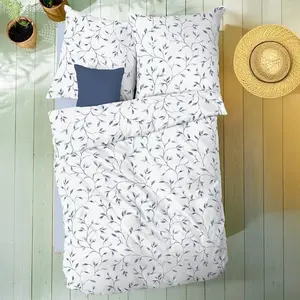 Постельное белье Muslin Leaf Allover 135x200 см + 80x80 см, синее Kaeppel