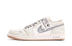 Jordan Кроссовки баскетбольные Unisex низкие White Gray, технология Air 1 Cushioning, износостойкие, винтажные