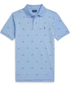 Поло Polo Ralph Lauren Kids Tennis-Print Cotton Mesh Polo Shirt, цвет Mini Tennis Print
