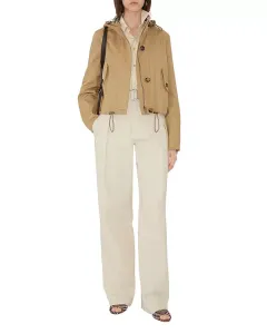 Короткая габардиновая парка Burberry, бежевый