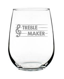 Бокал для вина без ножки Treble Maker Musician Gifts, 483 мл (17 унций) Bevvee, прозрачный