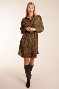 Платье-рубашка с леопардовым принтом Blue Vanilla, хаки
