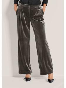 MADELEINE Бархатные брюки с широкими штанинами, средней посадки, свинцово-серого цвета