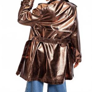 Ретренч из искусственной кожи в металлическом бронзовом оттенке Easel, металлическая бронзовый