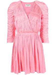 Атласное платье мини Realine со сборками Zadig&Voltaire, розовый