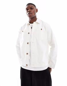 Куртка-рубашка New Look из твила на пуговицах, бежевого цвета