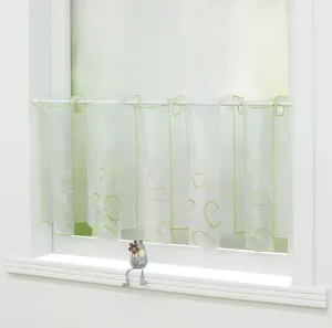 Шторы для кафе , вуаль, бистро, с вышивкой, короткая занавеска для кухни, прозрачный карниз, зеленый, высота x ширина 60 x 144 см Joyswahl