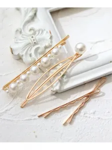 Жемчужная и золотая заколка для волос Florist