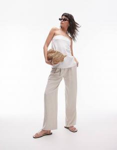 Topshop - Длинный льняной топ-бандо белого цвета