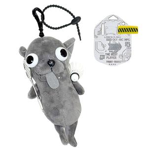 Кукла котенок, играющий в бадминтон, плюшевый брелок, высота 10,5 см/9 см AIZIYUO