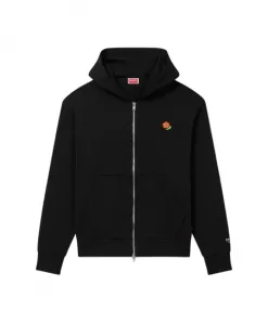 Свитер с вышитой застежкой-молнией Kenzo, черный