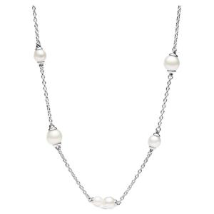 Pandora Серебряное ожерелье 925 пробы, жемчуг, синтетический фианит, женское, серебро