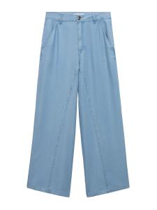 Широкие брюки MANGO Bianca, светло-синий