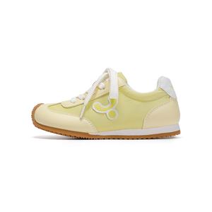 Дышащие, легкие, амортизирующие, низкие детские кроссовки для повседневной носки YeeHoO, бежевый/желтый