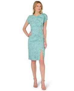 Женское платье с круглым вырезом и бантом Adrianna Papell, Teal