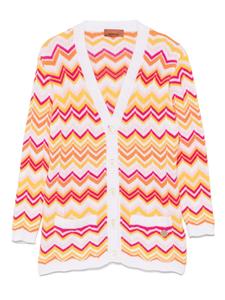 Кардиган с узором «зигзаг» Missoni Kids, белый