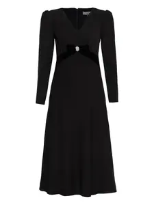 Миди-платье с кристаллическим декором Nissa, черный