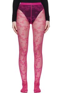 Wolford Розовые колготки с цветочками