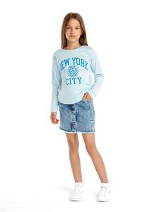 Minoti Футболка с длинными рукавами светло-голубого цвета