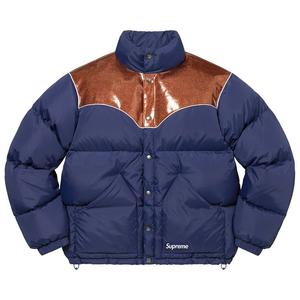 Куртка Supreme Glitter Yoke Down Puffer Jacket 'Navy', синий