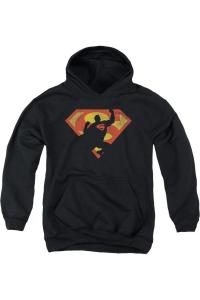 Детская толстовка с капюшоном Superman S Shield Knockout Gildan, черный