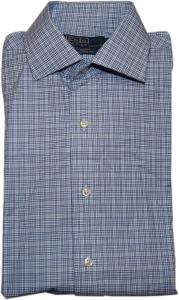 Рубашка-поло Ralph Lauren классического кроя в клетку, синяя, темно-синяя, белая, Blue