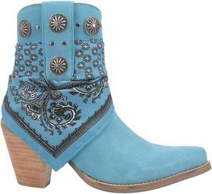Женские ботинки Dingo Bandida Paisley с заклепками, с круглым носком, повседневные, на щиколотке, средний каблук 2-3" - зеленые