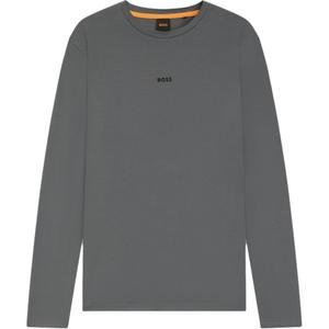 Hugo Boss Мужская футболка серого цвета с круглым вырезом, умеренно прямой крой