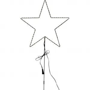 Светодиодная звезда теплого белого цвета из проволоки, рождественское украшение для дома и улицы Am Design, черный