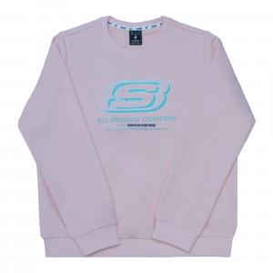 Skechers Свитшот женский теплый розовый Crew Neck Moderate