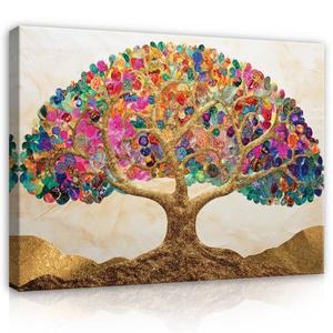 Картина на холсте Wallarena Abstrakt Baum Kunst Gold, 60x40x2 см цвет beige/braun/multicolor