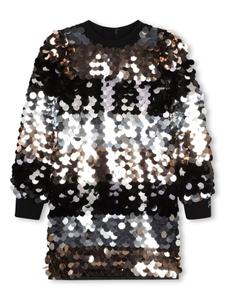 SONIA RYKIEL ENFANT платье в полоску с пайетками, черный