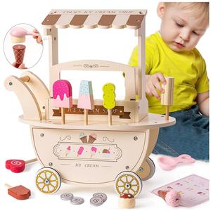 Тележка для мороженого Деревянное кафе-мороженое для детей Развивает моторику MINEXO