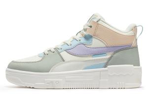 361° Женские бело-зеленые скейтерские кроссовки мид с увеличенной высотой и устойчивостью к истиранию, цвет White Green