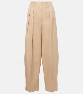 Даш хлопковые широкие брюки с высокой талией Altuzarra, Sepia