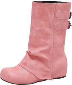 Элегантные женские ботильоны на клиновидном каблуке, с круглым носком и слипонами XIEPP, Pink