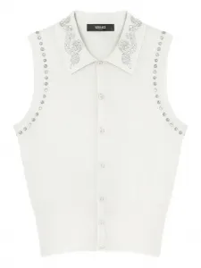 Декорированный топ без рукавов VERSACE, белый