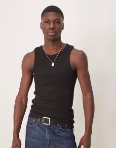 Майка Calvin Klein Jeans в рубчик черного цвета