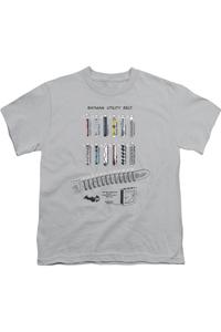 Футболка с коротким рукавом для детей "Пояс Бэтмена" Gildan, серебряный
