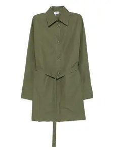 Платье-рубашка мини с поясом на талии Akris Punto, зеленый