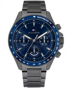 Мужские многофункциональные ионизированные серые часы с браслетом из нержавеющей стали, 44мм Tommy Hilfiger